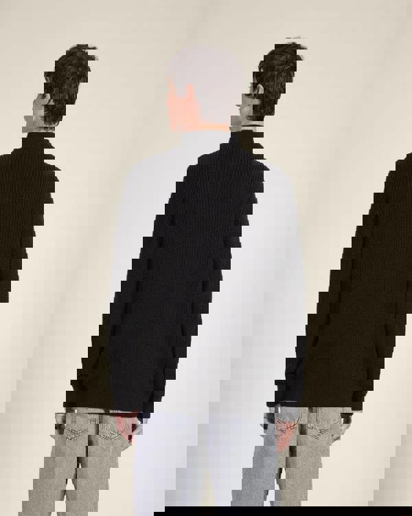 Larsson & Co Rib Panel Knitted 1/4 Zip Sweater