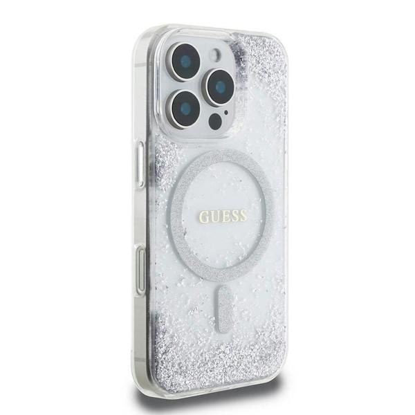 Guess Resin Gradient Glitter Hardcase with MagSafe for iPhone 16 Pro Max 6.9" Silver - GUHMP16XRGRGES