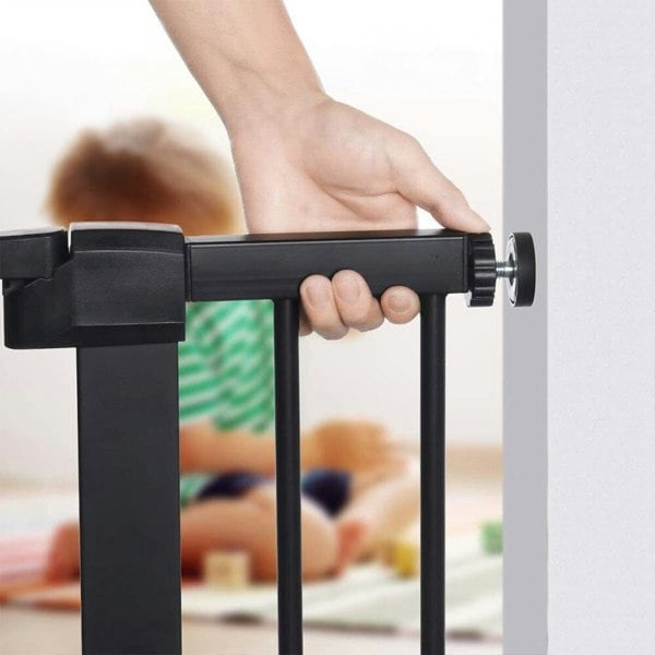 Pet Safety Gate Stair Pressure Fit with Lockable Cat Flap Pet Gates Living and Home