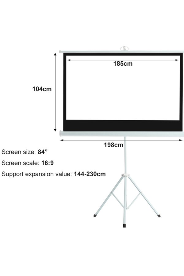 Living and Home 84" Manual Tripod Screen Projector Movie Screen