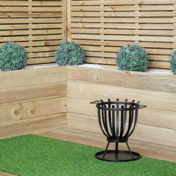Samuel Alexander 44cm Black Steel El Clasico Outdoor Garden Firebasket