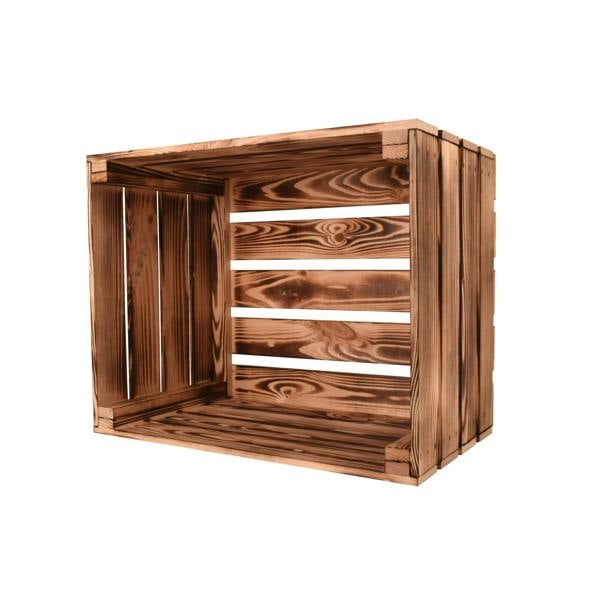 Snowdon Timber Flamed Wooden Storage Crate (L) 50cm (W) 40cm (H) 30cm