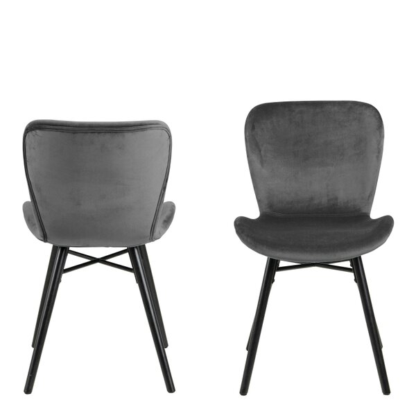Wyld Haus Set of 2 Acorn Dark Grey Upholstered Dining Chairs