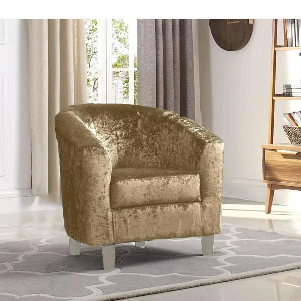 ATEK Adult Velvet Tub Chair Armchair Gold