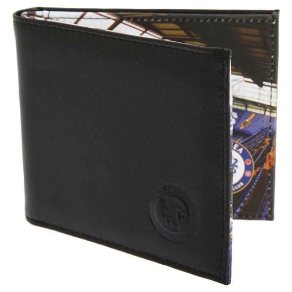 Chelsea FC Mens Official Football Stadium Leather Wallet - Black