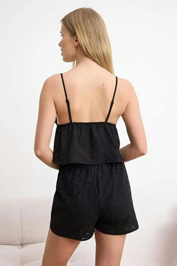 WOVCOR Floral Embroidered Lined Cami Top and Shorts Pyjama Set