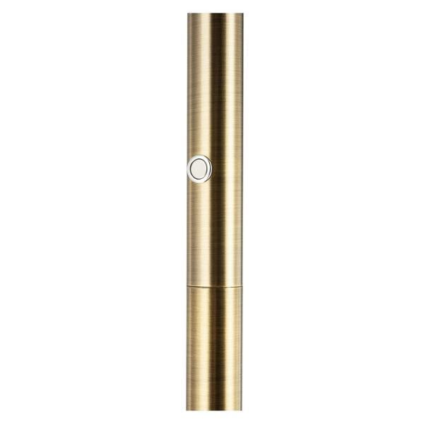 Designer Floor Lamp in Antique Brass with Large LED Halo Light Ring Image 4