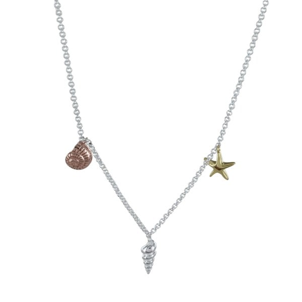 Sterling Silver and Gold Plated Shell Necklace - Reeves & Reeves