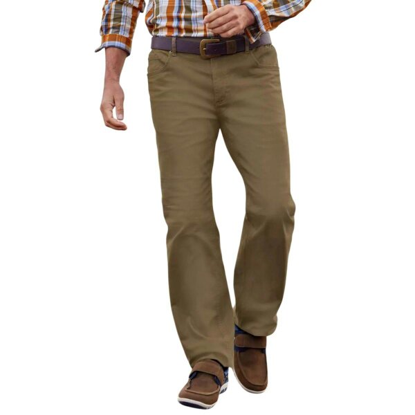 Atlas For Men Mens Elasticated Waist Regular Trousers - Brown