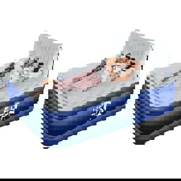 Get Fit Blow Up Air Bed With Built In Electric Pump - Headboard & Free Inflatable Pillow - King