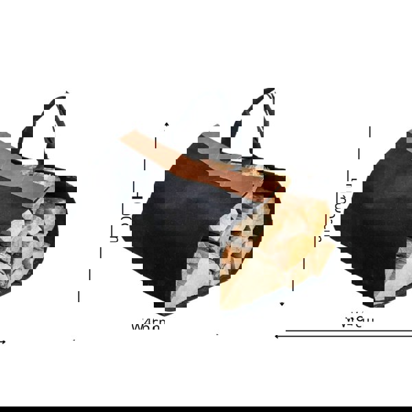 Ivyline Fabric Log Bag Black with Faux Leather