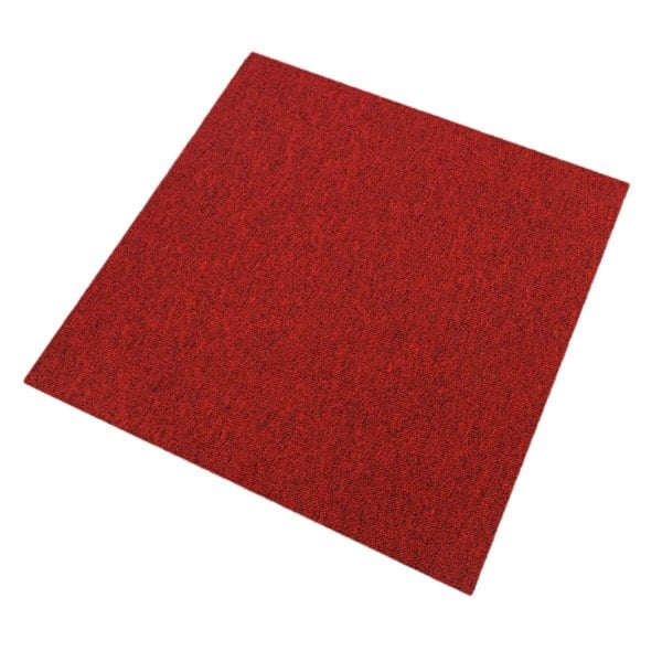 40 x Carpet Tiles 10m2 - Scarlet Red & Charcoal Black