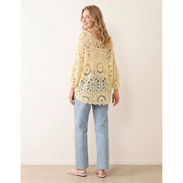 Blue Vanilla Crochet Detailed Kimono Top