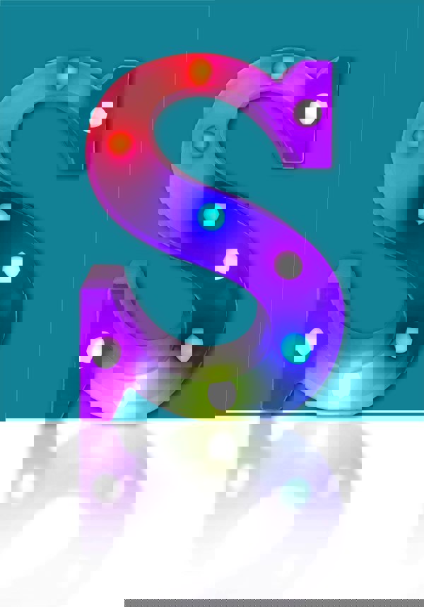 St Helens Battery Operated RGB Letter   With Remote Control Letter S