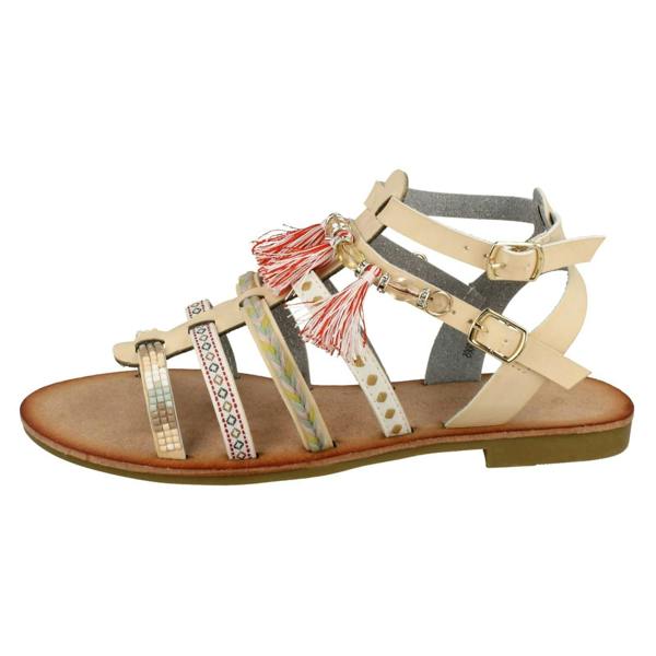 Savannah Ladies Savannah Flat Strappy Beaded Sandals