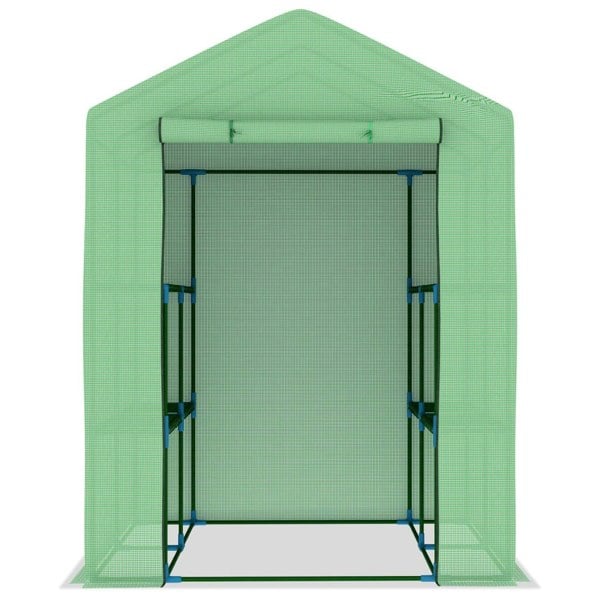 Berkfield Greenhouse with Shelves Steel 143x143x195 cm