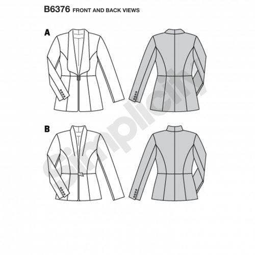 Burda Sewing Pattern 6376 Jackets For Women, 8 to 18 - Intermediate