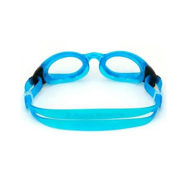 Blue Aquasphere Kaiman goggles with clear lenses for panoramic vision