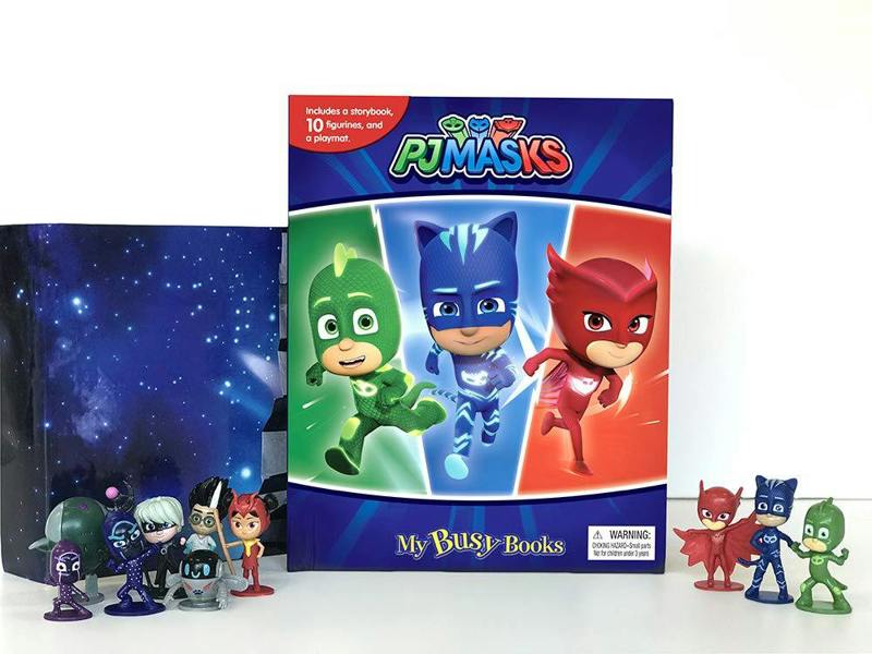 PJ Masks My Busy Books - Storybook, 10 figurines, playmat