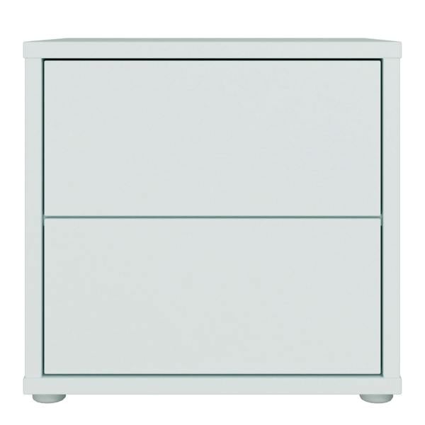 Furniture To Go Alice Springs Low Bedside Cabinet with 2 Drawers Push-to-Open in Light Grey