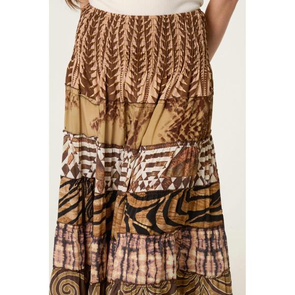 Blue Vanilla Multi Print Shirred Skirt
