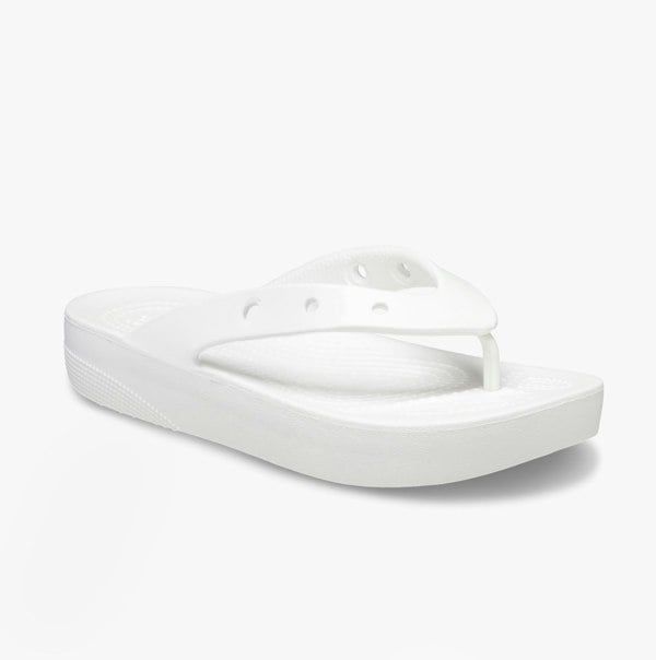 Crocs 207714-100 CLASSIC PLATFORM FLIP Womens Flip-Flops White