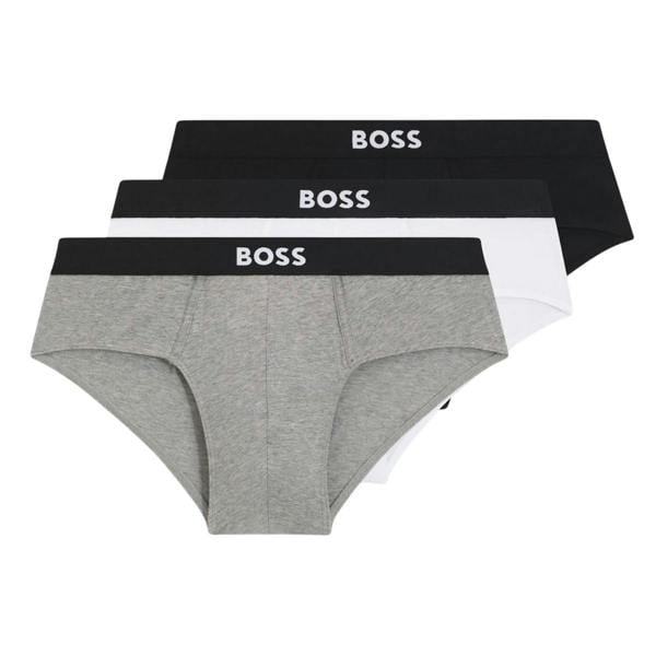 Boss Mens Logo Briefs (Pack of 3) - Multicoloured - 