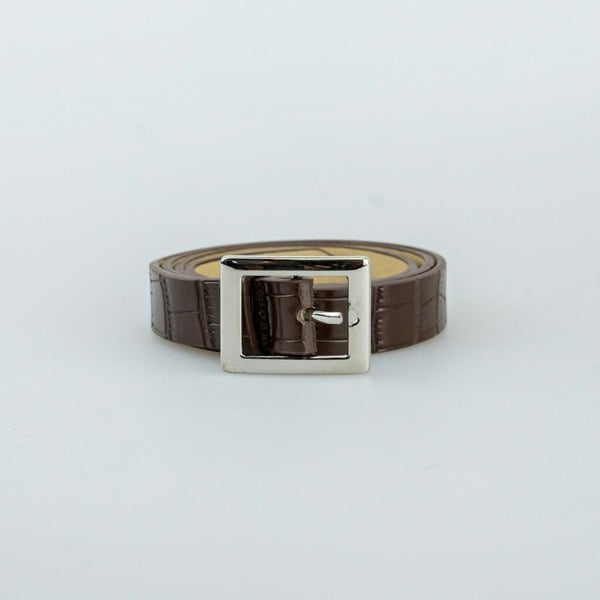BROWN BELT WITH SILVER DETAILING - svnx