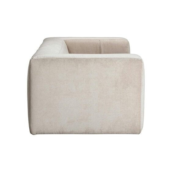 Wyld Haus Tibet Cosy Natural Fabric Upholstered Block 3 Seater Sofa