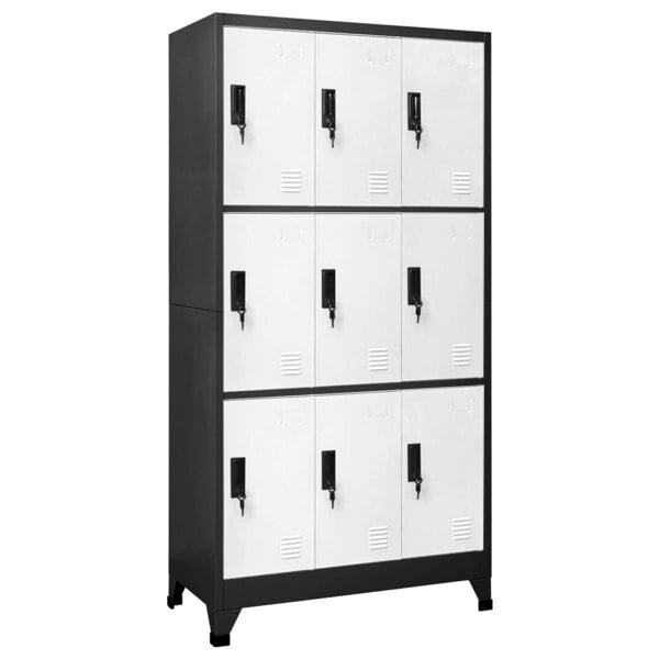 Berkfield Locker Cabinet Anthracite and White 90x45x180 cm Steel