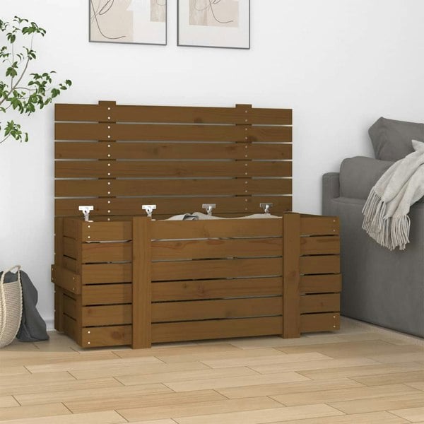 Berkfield Storage Box Honey Brown 91x40.5x42 cm Solid Wood Pine