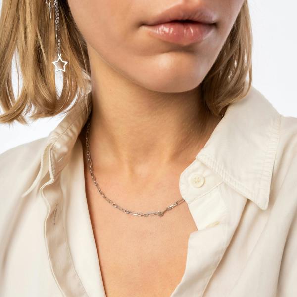 Spero London Paperclip Link Chain Sterling Silver Necklace Layering Set