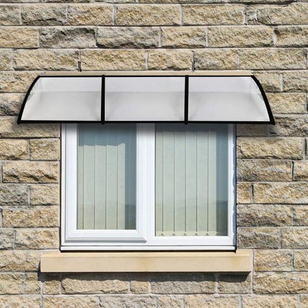 Living and Home 2.7m W x 1m D Window Door Canopy Awning with Brackets