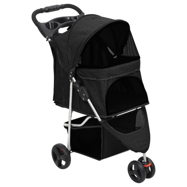 Berkfield Folding Dog Stroller Black 80x46x98 cm Oxford Fabric