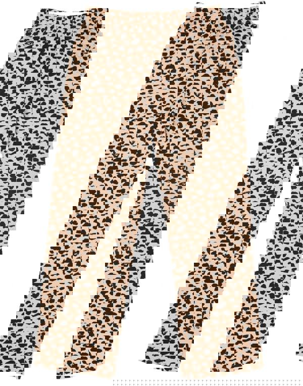 Barbie Womens White Animal Print Barbie Logo Short Sleeve Long Leg Pyjama Set