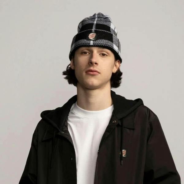 Santa Cruz Mono Dot Check Beanie Black White