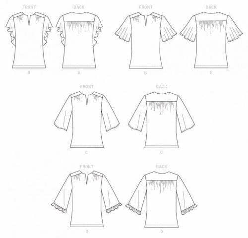 Butterick Sewing Pattern 6688, Tops for Women, A5 (6-8-10-12-14) - Easy