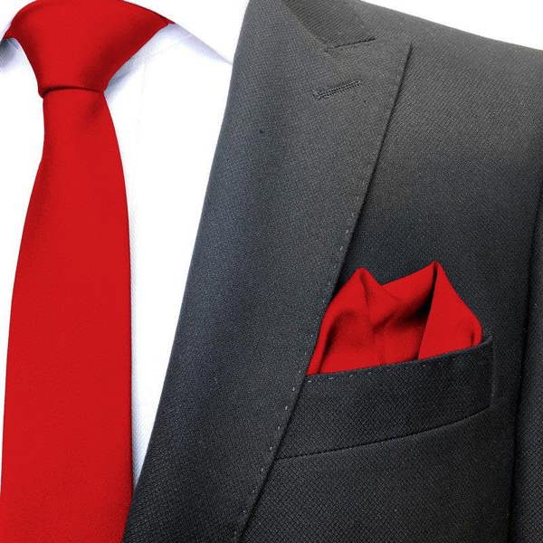 Classic Plain red pocket square