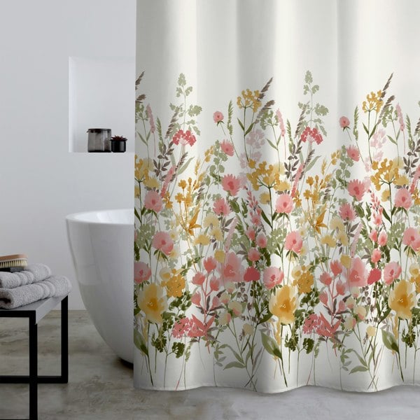 Catherine Lansfield Countryside Floral Shower Curtain Pink