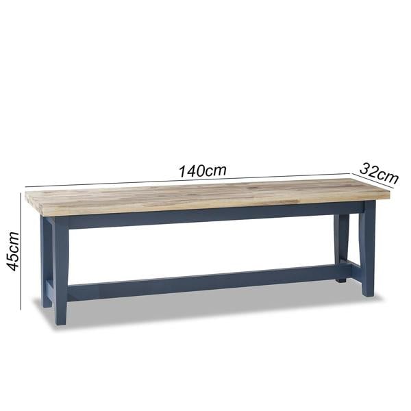 Statement Furniture Florence Solid Acacia Hardwood Dining Bench 140cm Long