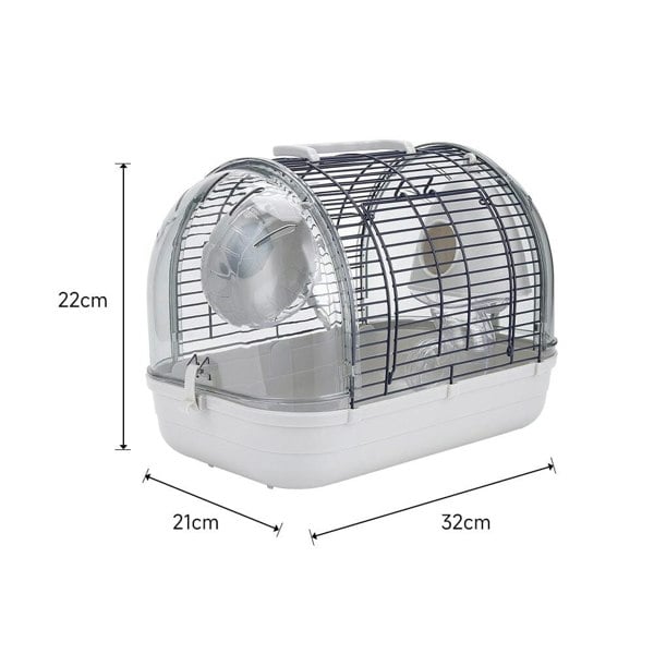 Crystal View Hamster Cage with Silent Exercise Wheel & Accessories Living and Home