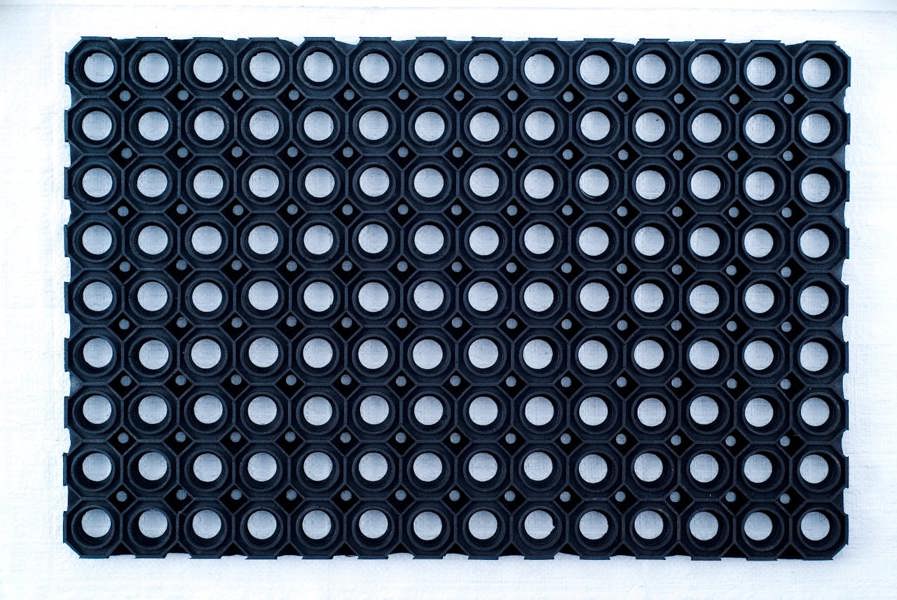 Ultralux Rubber Drainage Floor Mat for Indoor/Outdoor Entrances – Non-Slip Heavy Duty Anti-Fatige Floor Matting – Black – Multiple Sizes