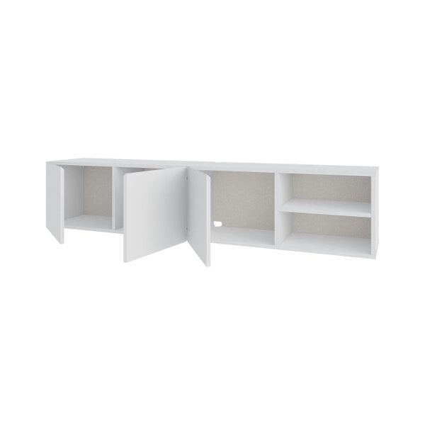 Decortie Conrad 180cm Floating TV Stand, Wall-Mounted Unit with 3 Soft-Close Doors & Open Shelves