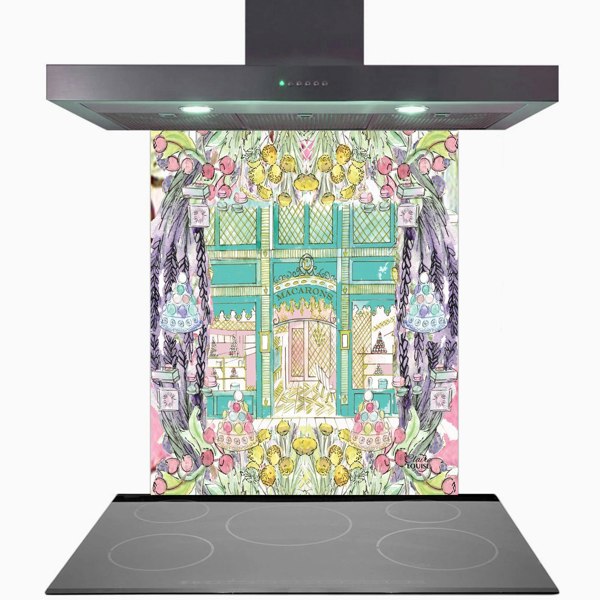 Claire Louise - Designer Laduree In Full Bloom Glass Kitchen Splashback