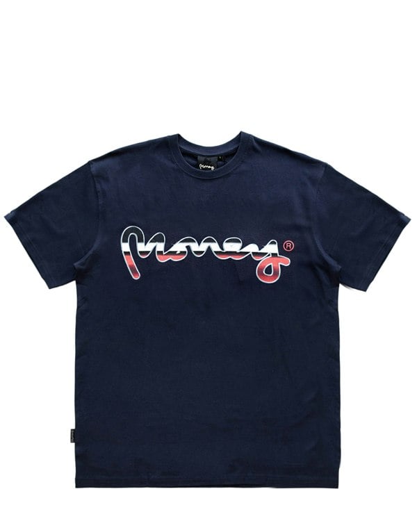 Money Sig Ape Chrome Tee - Navy
