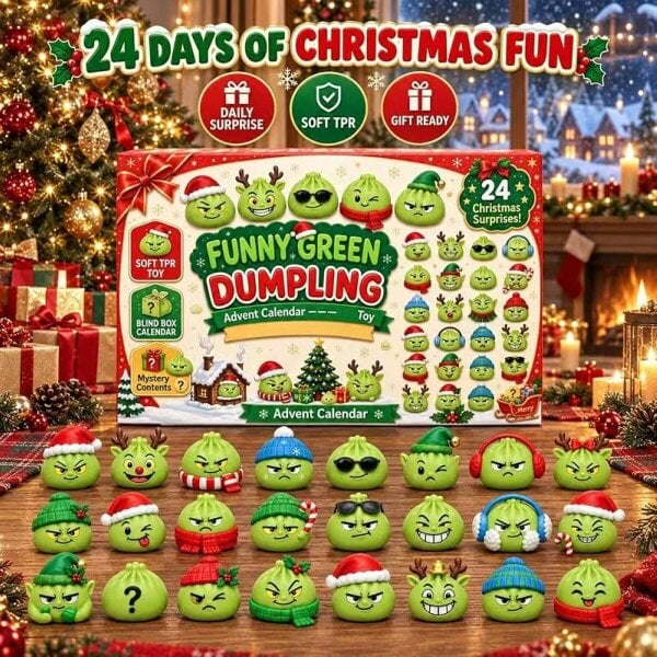 Obasyhig Green Baozi Squishy Blind Box Advent Calendar