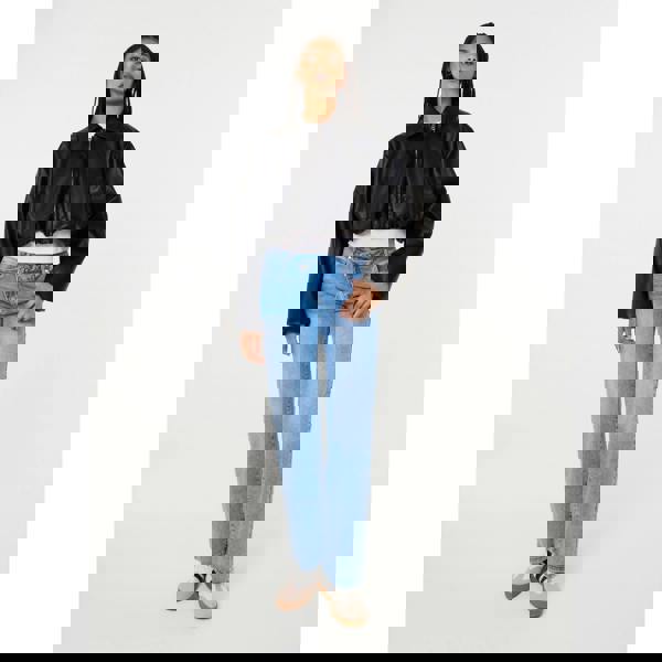 Pink Vanilla Faux Leather Puffball Jacket