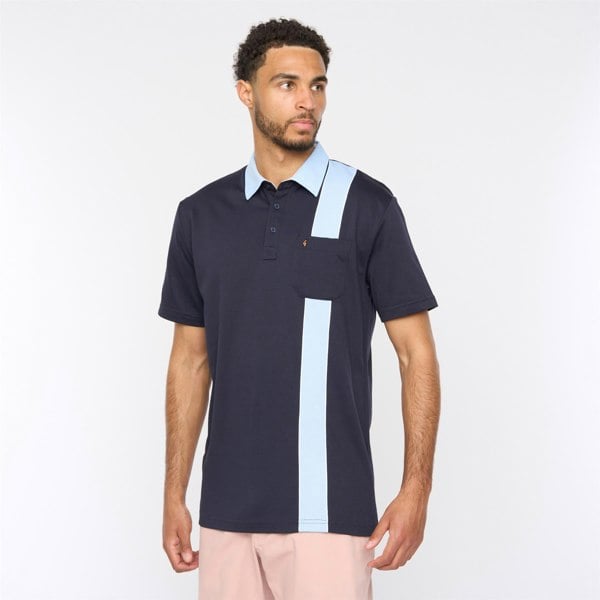 Gabicci G52X17 Mens Short Sleeve Plated Jersey Polo Shirt Gabicci Classic - NAVY