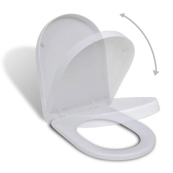 Berkfield White Soft-close Toilet Seat Square