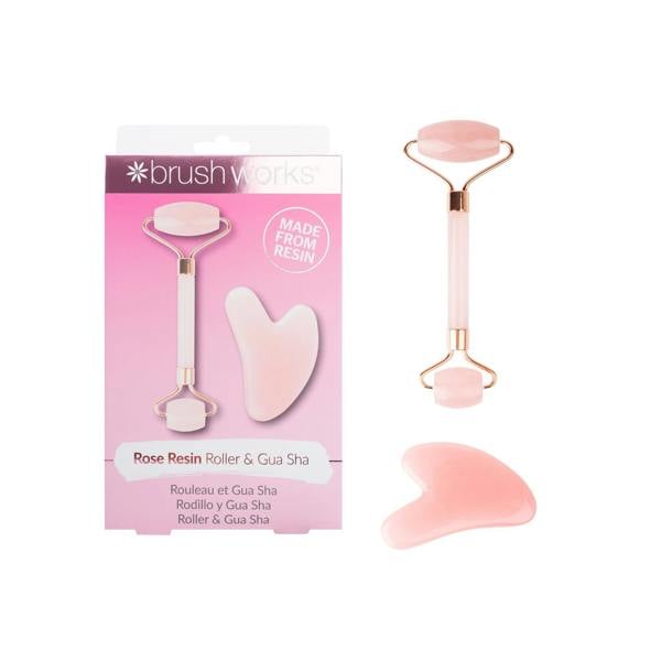 Brushworks Rose Resin Roller & Gua Sha